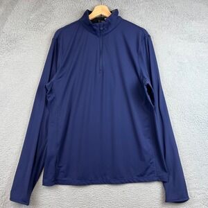 Greyson Mens Quarter Zip Pullover Navy Blue Performance Golf Shirt Size M